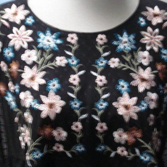 COPY - Style & Co Embroidered Swiss Dot Mesh Blouse - Picture 4 of 7
